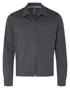 Desoto Luxury Luxury Zip Mélange Overshirt Donker Grijs