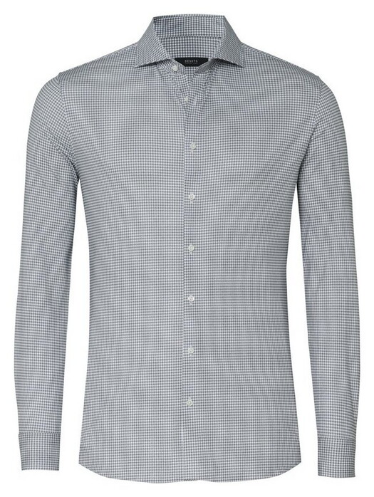 Desoto Luxury Mini Houndstooth Pattern Shirt Grey