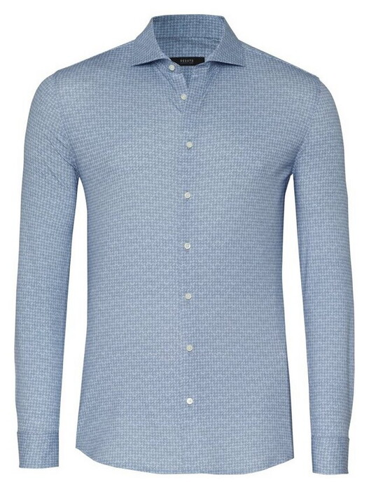 Desoto Luxury Mini Squares Fantasy Dots Overhemd Blauw