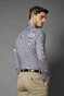 Desoto Luxury Multitone Houndstooth Design Overhemd Blauw-Bruin
