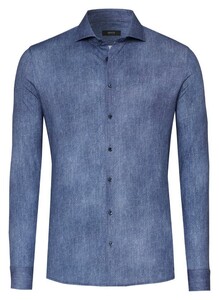 Desoto Luxury Shark Collar Denim Look Shirt Authentic Blue