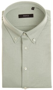 Desoto Luxury Short Sleeve Pique Button Down Shirt Light Khaki