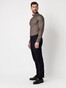 Desoto Luxury Subtle Herringbone Shark Collar Overhemd Bruin