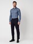 Desoto Luxury Subtle Herringbone Shark Collar Overhemd Denim Blue