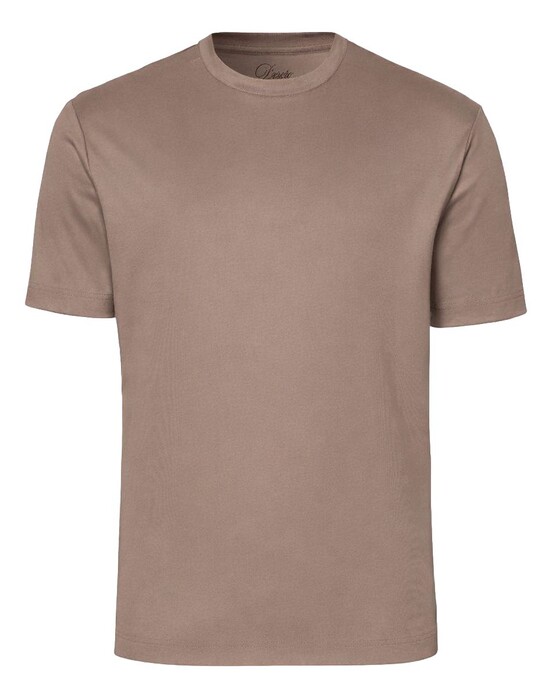 Desoto Luxury Uni Color Round Neck T-Shirt Dark Taupe