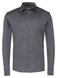 Desoto Luxury Uni Solid Color Two-Ply Cotton Luxury Collar Overhemd Donker Grijs