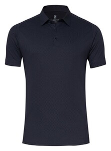 Desoto Mini Subtle Abstract Pattern Poloshirt Dark Evening Blue