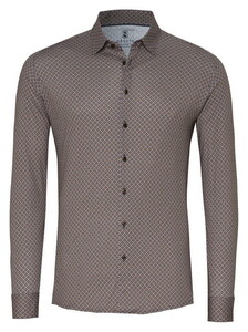 Desoto Minimal Abstract Pattern Shirt Brown