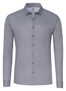Desoto Minimal Triangle Hexagon Pattern Overhemd Zwart-Lichtgrijs