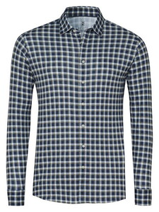 Desoto Multi Check Casual Kent Shirt Blue-Green