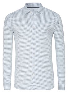 Desoto Multi Dots Pattern Casual Kent Shirt White-Black