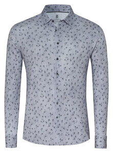 Desoto Multi Mini Leaves Denim Look Shirt Grey