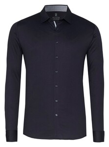 Desoto Solid Color Casual Kent Overhemd Navy
