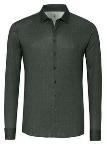 Desoto Solid Color Corduroy Casual Kent Overhemd Mosgroen