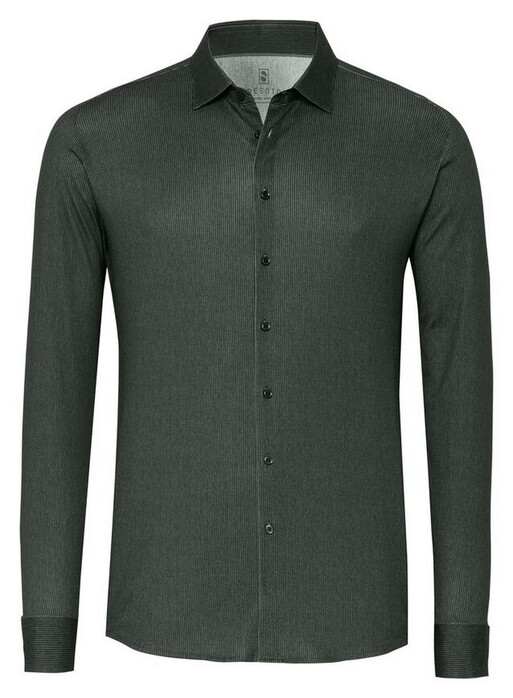Desoto Solid Color Corduroy Casual Kent Overhemd Mosgroen