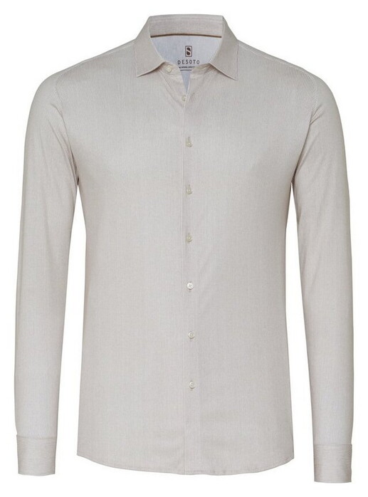 Desoto Solid Color Corduroy Casual Kent Overhemd Zandsteen
