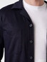 Desoto Solid Color Cotton Overshirt Navy