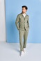 Desoto Solid Color Revers Resort Collar Overshirt Groen
