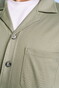 Desoto Solid Color Revers Resort Collar Overshirt Groen