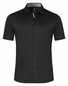 Desoto Solid Color Short Sleeve Casual Kent Overhemd Zwart