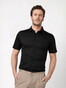 Desoto Solid Color Short Sleeve Casual Kent Overhemd Zwart