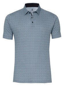 Desoto Swirl Fantasy Pattern Polo Blauw-Aqua