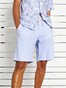 Desoto Uni Color Drawstring Short Oxford Bermuda Licht Blauw