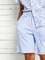Desoto Uni Color Drawstring Short Oxford Bermuda Licht Blauw