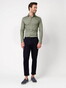 Desoto Uni Color Oxford Casual Kent Overhemd Groen