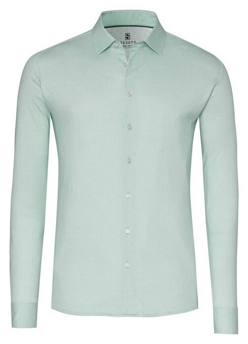 Desoto Uni Color Oxford Casual Kent Overhemd Turquoise