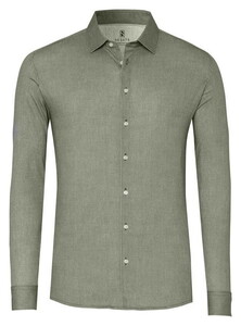 Desoto Uni Color Oxford Casual Kent Shirt Green