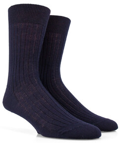 Doré Doré Rib Sock Mixed Wool Sokken Navy
