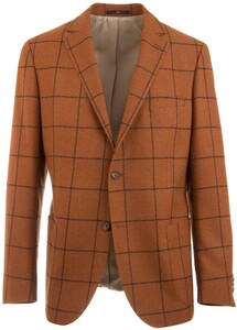 EDUARD DRESSLER Contrasting Check Colbert Cognac