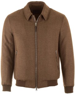 EDUARD DRESSLER Dustin High-End Wool Bomber Jack Brown Melange
