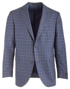 EDUARD DRESSLER James Shaped Fit Blue Fine Check Jacket Blue-Brown