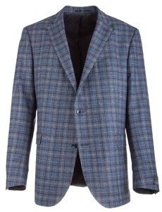 EDUARD DRESSLER James Shaped Fit Silk Touch Check Colbert Blauw