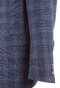 EDUARD DRESSLER Sean Half Lined Cotton-Linen Blend Check Colbert Blauw