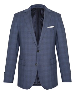 EDUARD DRESSLER Sean S110 Luxury Check Colbert Blauw