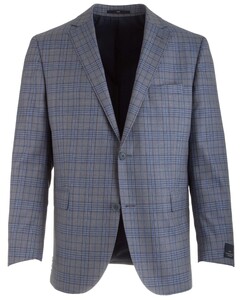 EDUARD DRESSLER Sean Shaped Fit Blue-Grey Check Colbert Blauw-Grijs
