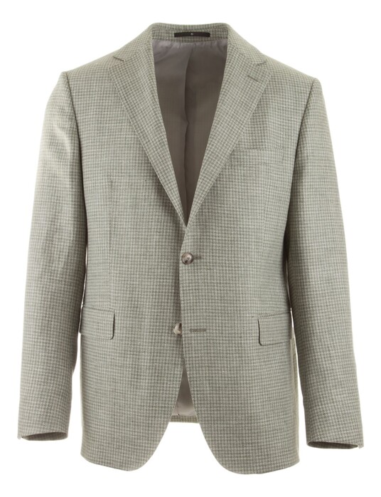 EDUARD DRESSLER Sean Ton-Sur-Ton Piet de Poule Jacket Green