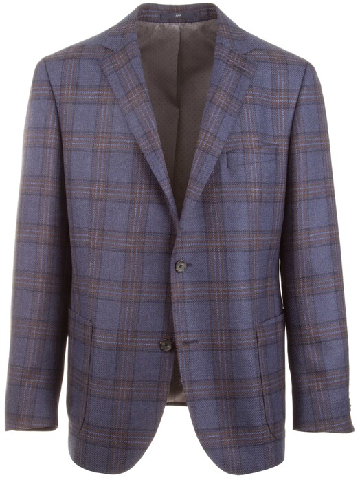 EDUARD DRESSLER Sendrik Double Check Colbert Midden Blauw