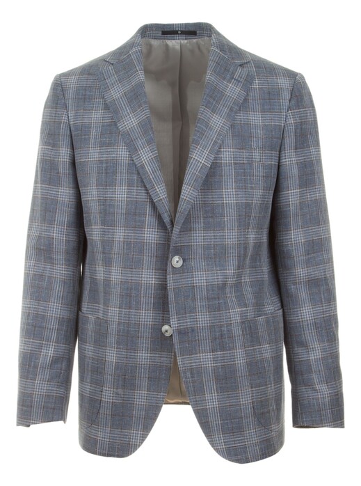EDUARD DRESSLER Sendrik Luxury High Comfort Summer Check Colbert Blauw
