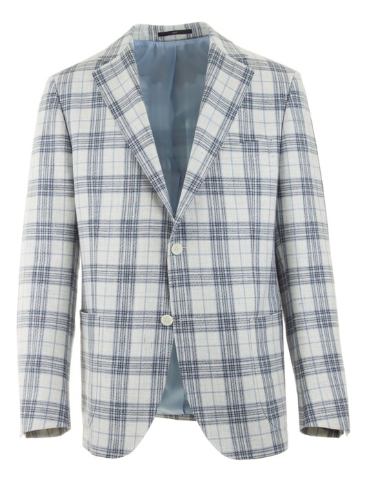 EDUARD DRESSLER Sendrik Shaped Fit Fresh Check Jacket Blue
