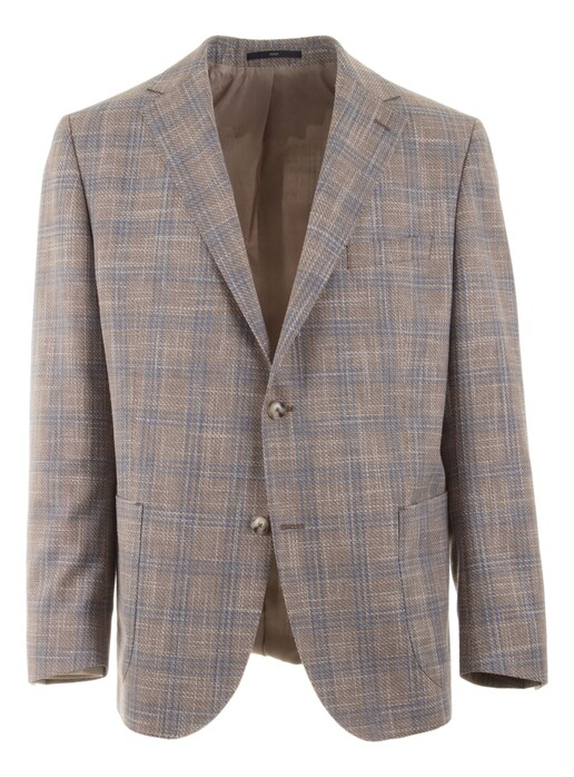 EDUARD DRESSLER Sendrik Shaped Fit Summer Check Colbert Zand