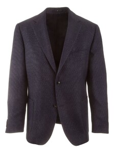 EDUARD DRESSLER Wool-Silk Fine Structure Blend Jacket Dark Evening Blue