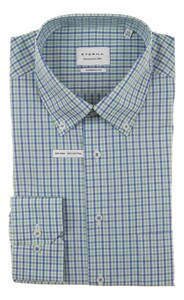 Eterna Fine Check Shirt Blue-Green