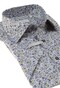 Eterna Fine Twill Flower Design Overhemd Blauw-Groen