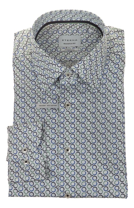 Eterna Multitone Circles Fantasy Shirt Blue-Green