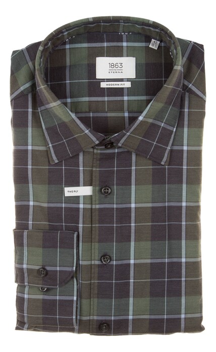 Eterna The Highland Check Shirt Overhemd Groen