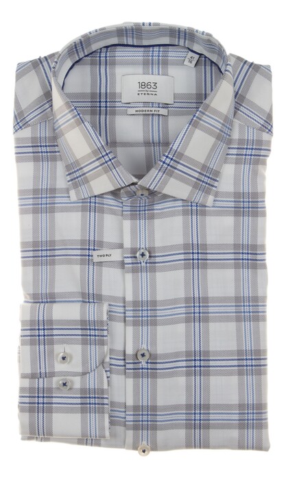 Eterna The Savile Check Shirt Overhemd Blauw
